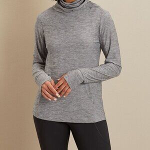 Duluth Trading Co Women's Armachillo Funnel Neck Hoodie Long Sleeve Gray Size S